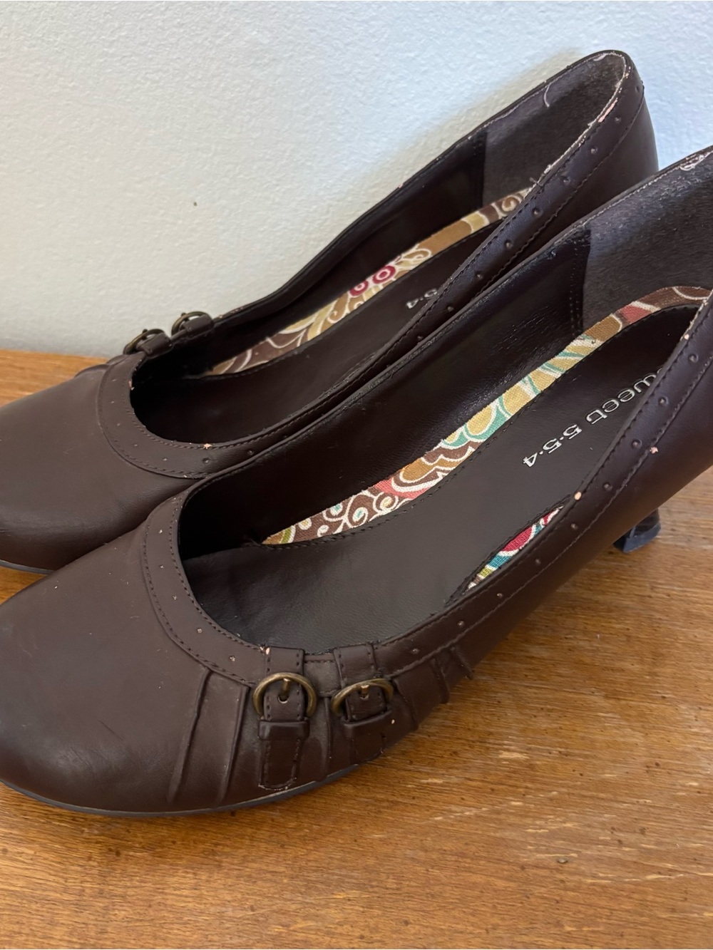 🍂Fall Brown Round-Toe Heels - Picture 3 of 9
